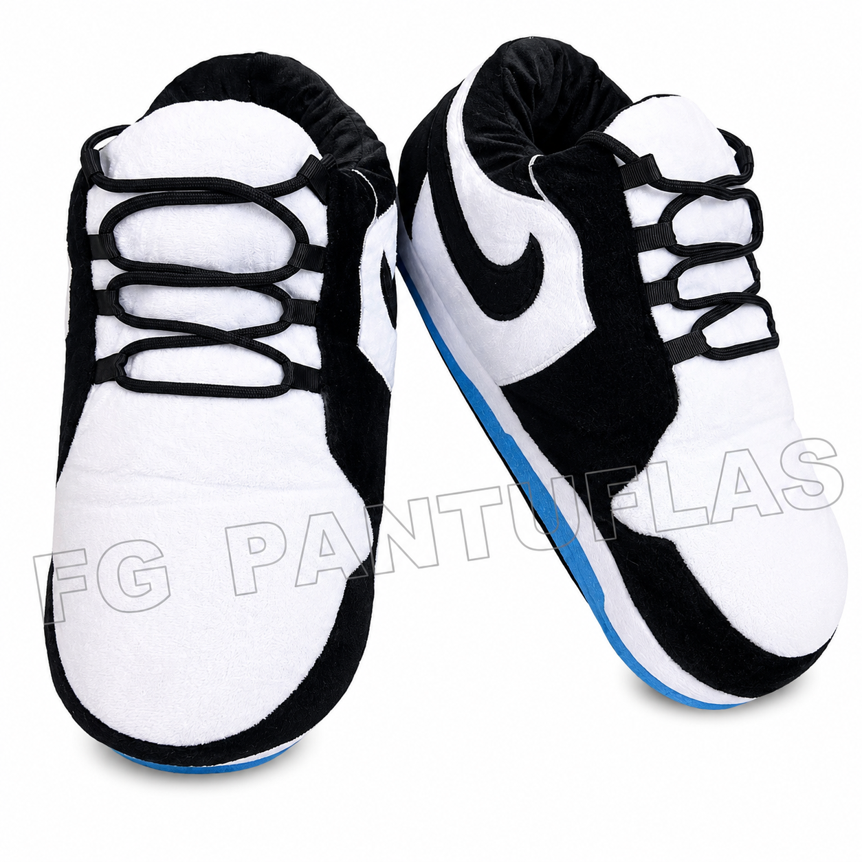 15 FGPantuflas Estilo DUNK LOW - Negra/Celeste - Imagen 1